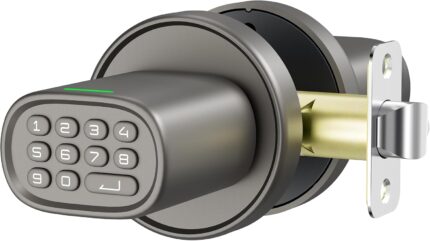 ThorBolt Door Knob with Keypad Lock Privacy Keyless Electric Coded Indoor Interior Locking Door Knob for Bedroom M1 Titanium