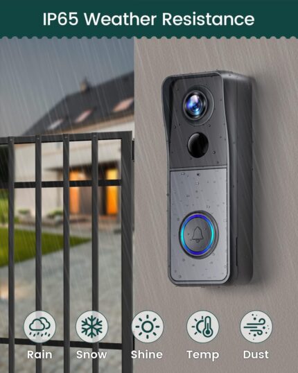 Wireless Video Doorbell Camera with Chime, 1080P HD Smart Video Doorbell,