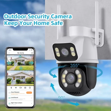 Outdoor Wireless Security IP Camera 4K 8MP HD Dual
